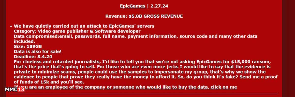 Epic Games commented on reports of hacking and hackers turned Epic Games commented on reports of hacking, and hackers turned to “stupid journalists”