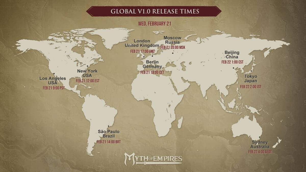 The exact release time of Myth of Empires has become The exact release time of Myth of Empires has become known