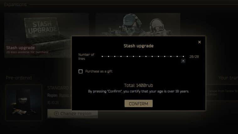 The shooter Escape from Tarkov now has the opportunity to purchase the first microtransactions