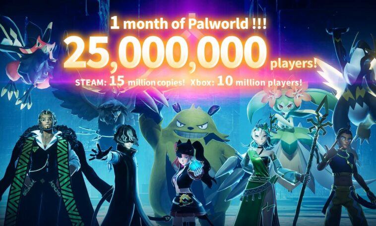 The total number of players in Palworld has reached 25 million