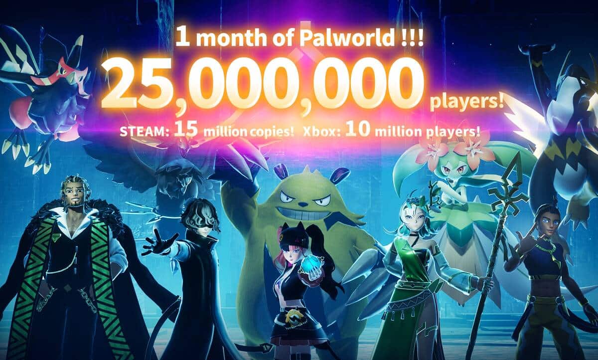The total number of players in Palworld has reached 25 The total number of players in Palworld has reached 25 million