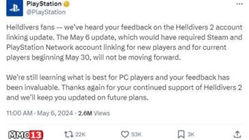 Sony has decided to abandon the mandatory binding of HELLDIVERS 2 to the PlayStation Network